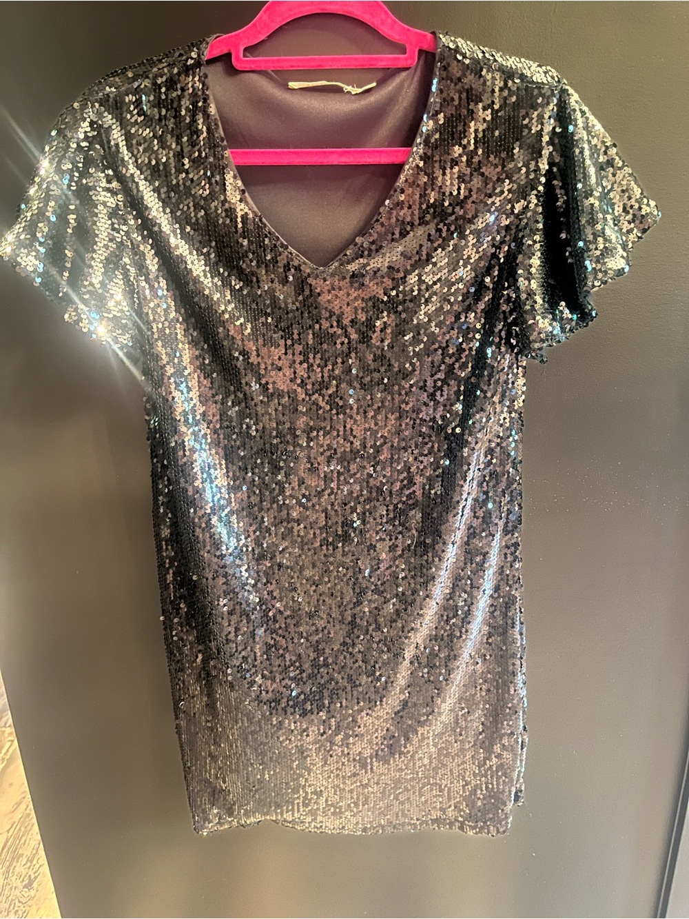 Ellison Black Sequin V-Neck Dress